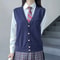 JK Uniform Knit Vest Gyaru School Cardigan Girls Preppy Sweater Vest For High School Class Autumn F 2