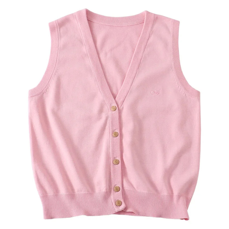 JK Uniform Knit Vest Gyaru School Cardigan Girls Preppy Sweater Vest For High School Class Autumn F 11