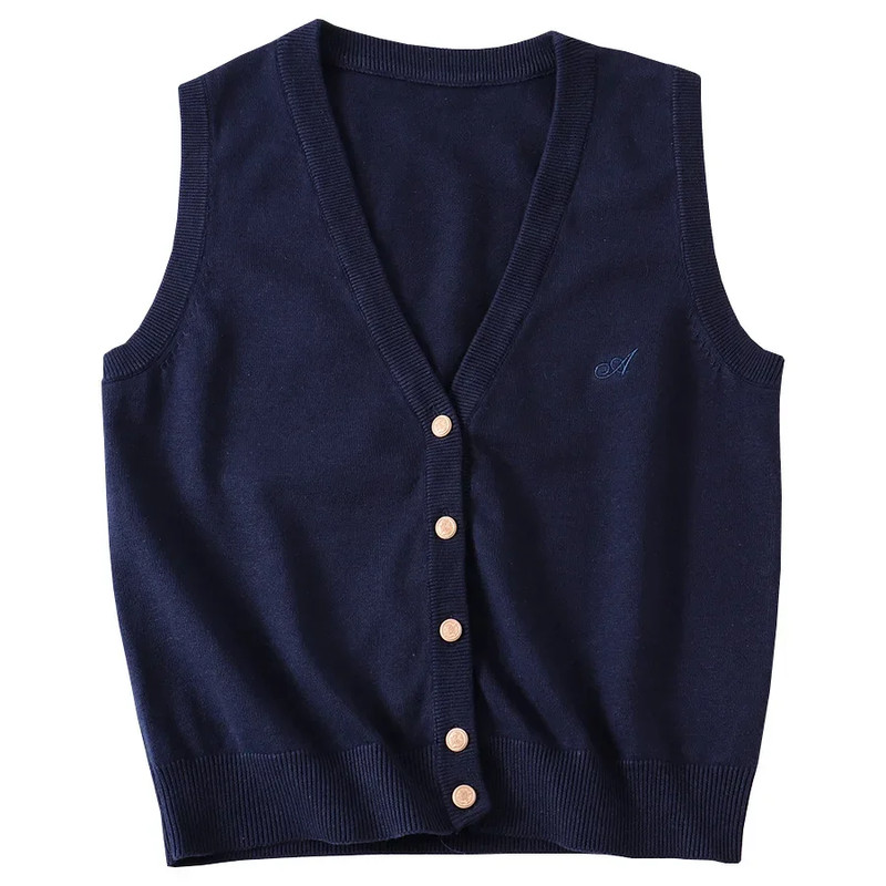 JK Uniform Knit Vest Gyaru School Cardigan Girls Preppy Sweater Vest For High School Class Autumn F 13