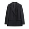 TRZA Womens Double Breasted Blazer, Office Wear Blazer Coat with Flap Pockets, Long Sleeve Chic Tops, Female Outerwear