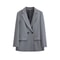 TRZA Womens Double Breasted Blazer, Office Wear Blazer Coat with Flap Pockets, Long Sleeve Chic Tops, Female Outerwear