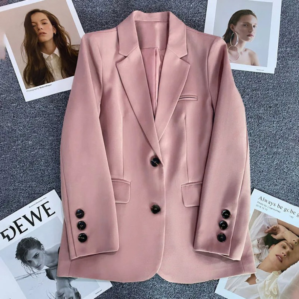 Elegant Office Lady Blazer, Women Single Button Long Sleeve Suit Jacket, 2025 Fashion Blazer Coats, Business Casual