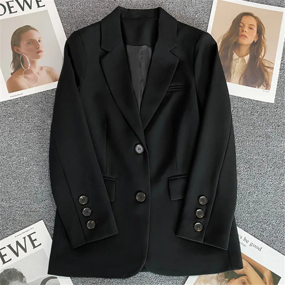 Elegant Office Lady Blazer, Women Single Button Long Sleeve Suit Jacket, 2025 Fashion Blazer Coats, Business Casual
