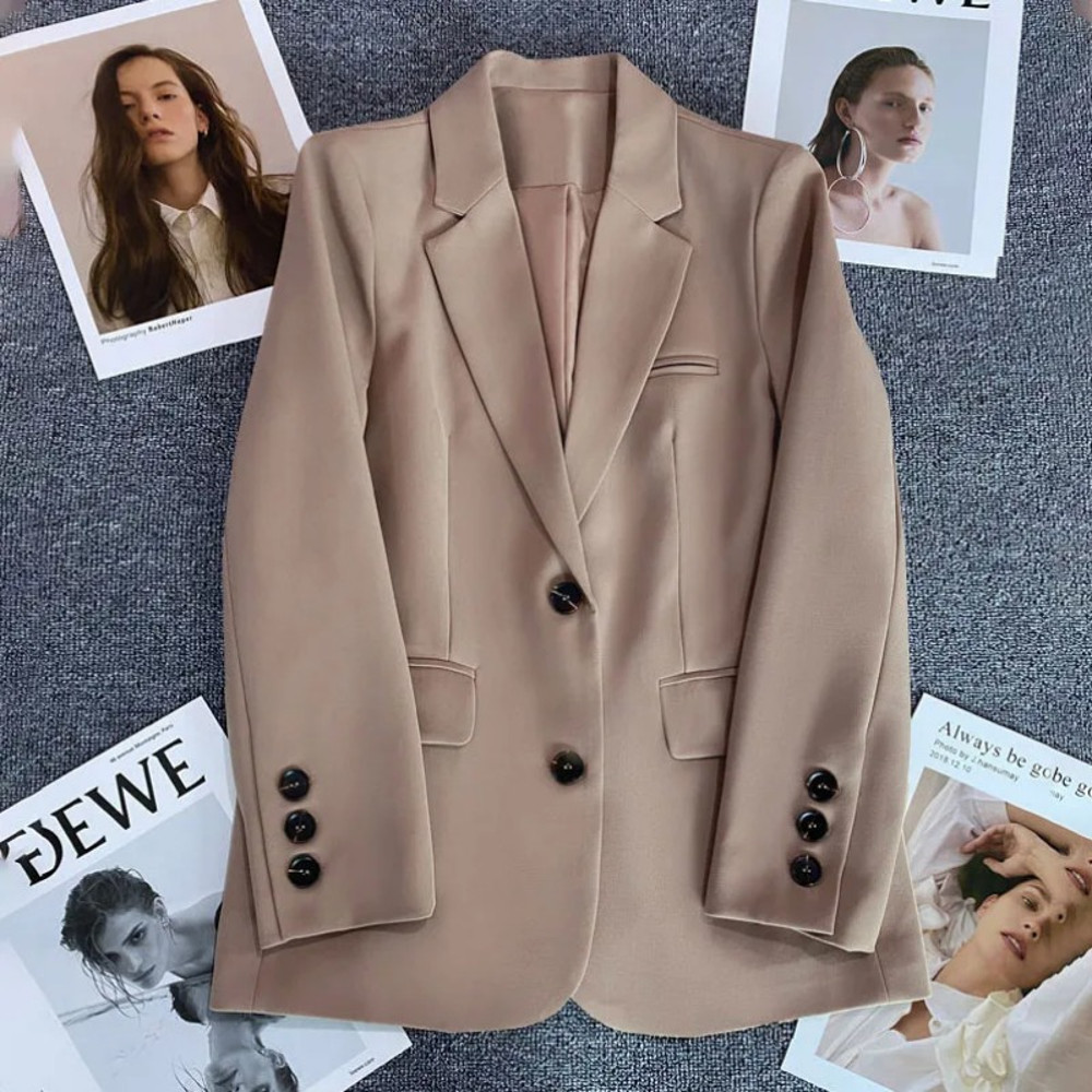 Elegant Office Lady Blazer, Women Single Button Long Sleeve Suit Jacket, 2025 Fashion Blazer Coats, Business Casual