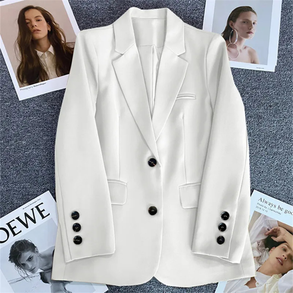 Elegant Office Lady Blazer, Women Single Button Long Sleeve Suit Jacket, 2025 Fashion Blazer Coats, Business Casual