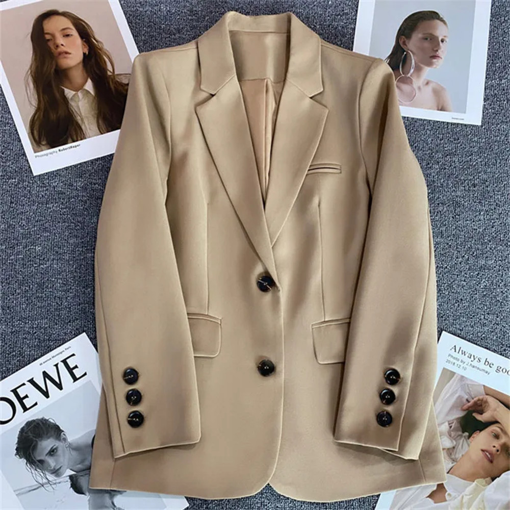 Elegant Office Lady Blazer, Women Single Button Long Sleeve Suit Jacket, 2025 Fashion Blazer Coats, Business Casual