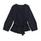 TRAFSHE Women's Knit Blazer with Belt, Retro V-Neck Long Sleeve Coat with Shoulder Pads, Versatile Spring and Fall Jacke