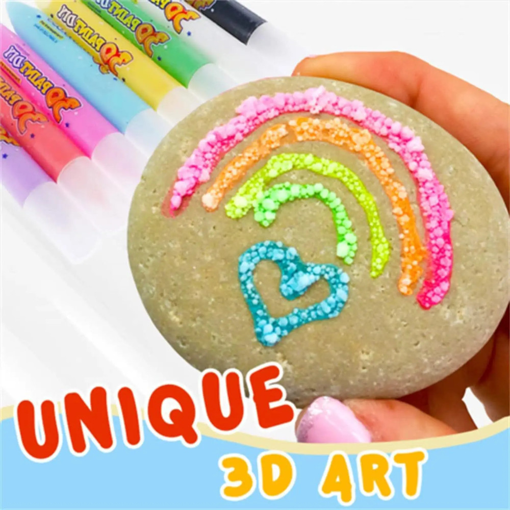 New 3D Bubble Pen Set 6 Pcs Multifunctional Foam Marker Pen Exotic Popcorn Pen For Kids Fluffy Magi 2