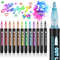 Metallic Highlighter Pens, 12 48 Colors Magic Glitter Drawing Markers, Quick Drying Water Based, Double Line Outline