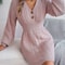 Womens Knit Dress, Autumn Winter Casual Long Sleeve Bodycon, V Neck Knitted Short Dress