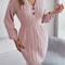 Womens Knit Dress, Autumn Winter Casual Long Sleeve Bodycon, V Neck Knitted Short Dress