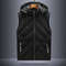 Men's Winter Down Vest, Waterproof, Hooded with Detachable Hat, Stand Up Collar Sleeveless Coat, Casual Waistcoat