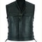 Mens Punk Fashion Leather Vest Motorcycle Biker Vest Solid Casual Coat For Men Fleet Style 1