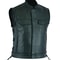 Mens Punk Fashion Leather Vest Motorcycle Biker Vest Solid Casual Coat For Men Fleet Style 2