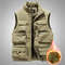 Men's Slim Fit Sleeveless Jacket, Keep Warm Fleece Work Windbreaker, Fashion Winter Vest with Many Pockets