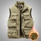 Men's Slim Fit Sleeveless Jacket, Keep Warm Fleece Work Windbreaker, Fashion Winter Vest with Many Pockets