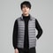 Mens Thin Down Vest Warm White Duck Down Stand Collar Solid Color Vest Lightweight Jacket 1