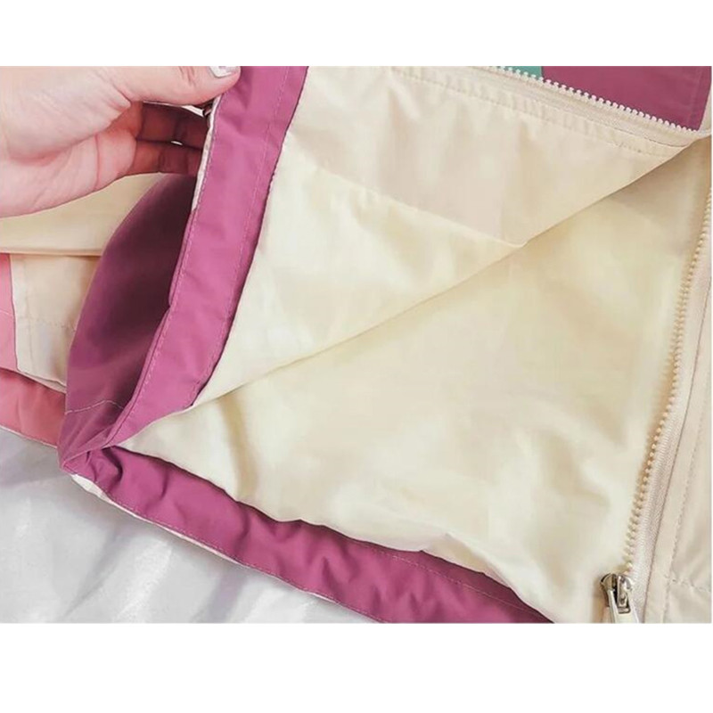 Colorblock Baseball Jacket For Girls Spring And Autumn Trench Coat Casual Fashion Outerwear For Chi 3