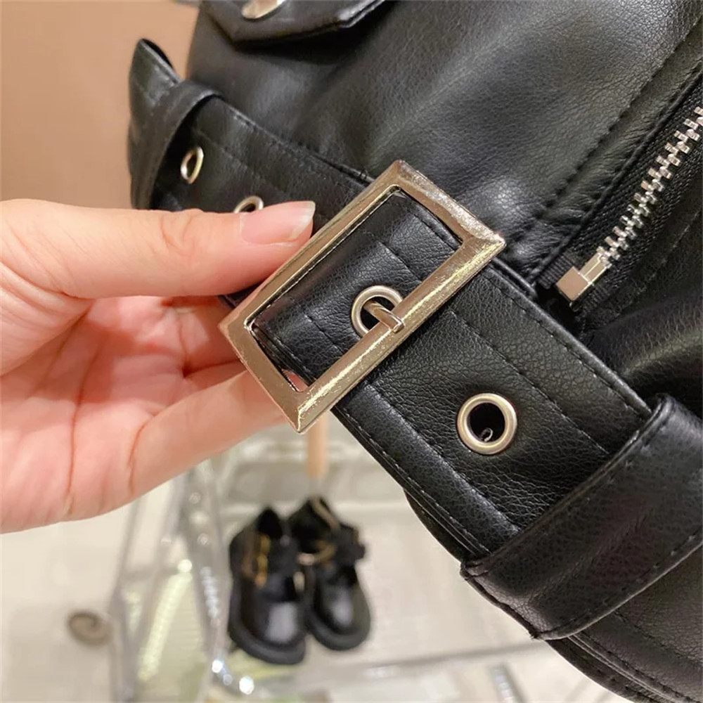 2024 New Classics, Handsome Boys Leather Jacket, Spring Autumn Outerwear for Kids 2-8 Years, Zipper Fly PU Coat