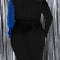 Elegant Plus Size Velvet Dress, Long Sleeve V Neck, Patchwork Curvy Dress for Evening Party