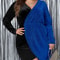 Elegant Plus Size Velvet Dress, Long Sleeve V Neck, Patchwork Curvy Dress for Evening Party