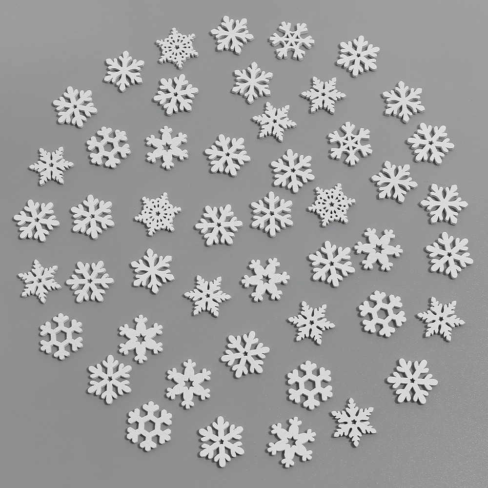 Christmas Decoration Tree, White Wooden Snowflake, Ornaments for Home Decor, DIY Gifts Accessories for New Year