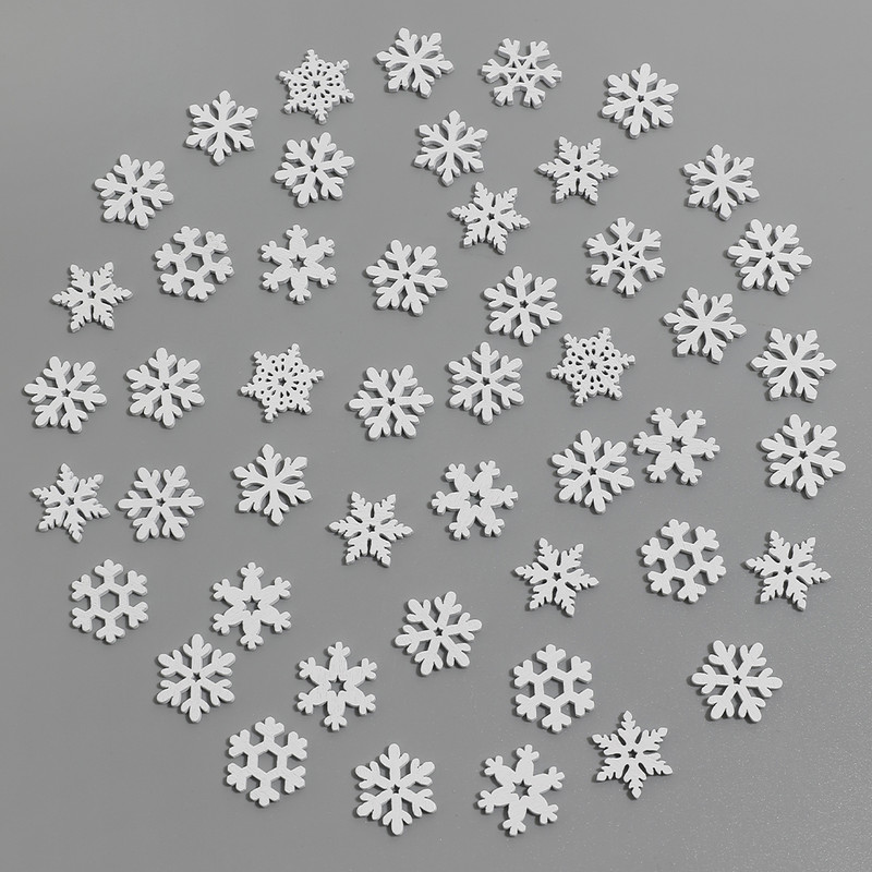 Christmas Decoration Tree, White Wooden Snowflake, Ornaments for Home Decor, DIY Gifts Accessories for New Year
