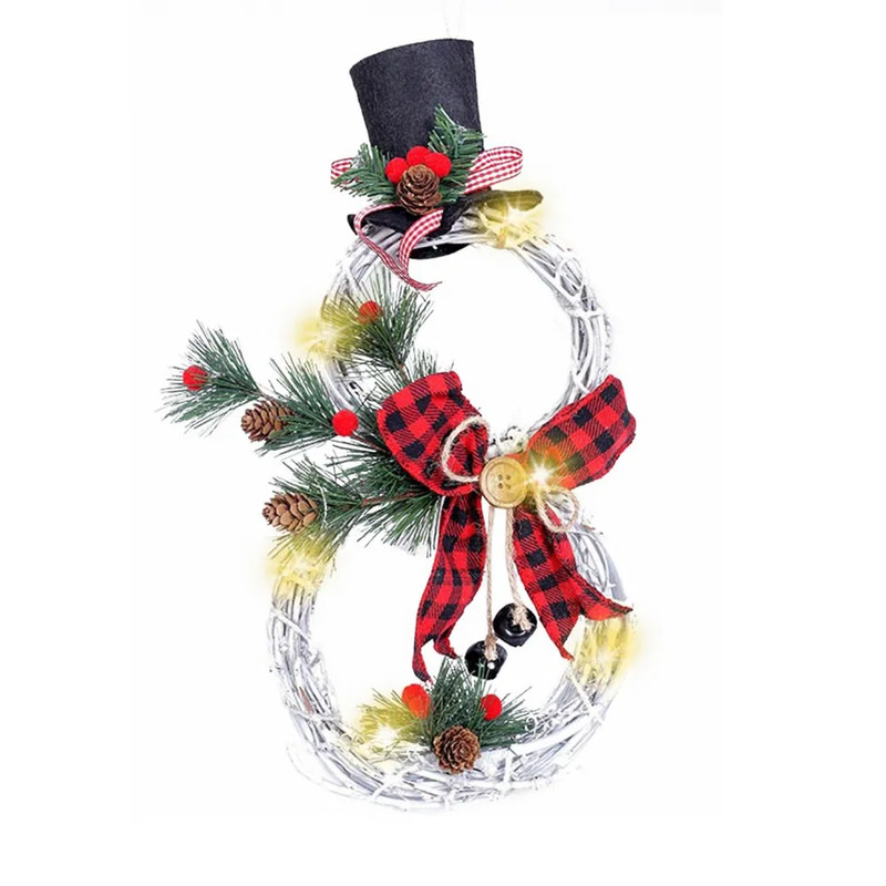 Rattan Wreath Christmas Lights Pendant, Family Decoration, Christmas Tree and Window Props