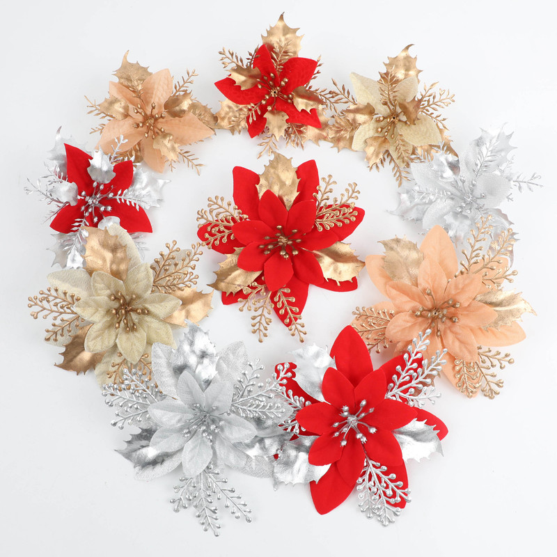 Christmas Tree Wreath Decorations Cross Border Ornaments Simulation Christmas Flowers And Holiday A 3