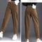 Women's High Waist Corduroy Pants, Thick Plush Warm Leggings, Casual Harem Trousers for Autumn Winter