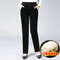 Elegant Women's High Waist Pencil Pants, Plush Fleece Lined Trousers for Autumn Winter, Thick Thin Corduroy Leggings
