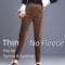 Elegant Women's High Waist Pencil Pants, Plush Fleece Lined Trousers for Autumn Winter, Thick Thin Corduroy Leggings