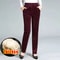 Elegant Women's High Waist Pencil Pants, Plush Fleece Lined Trousers for Autumn Winter, Thick Thin Corduroy Leggings
