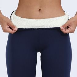 winter warm fleece lined leggings, high waist tights, thick thermal pants for women, stretchy & sexy fit