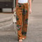 Elegant Print Joggers, Women's Cotton Linen Pants, Casual Autumn Streetwear, Comfortable Sweatpants