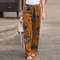 Elegant Print Joggers, Women's Cotton Linen Pants, Casual Autumn Streetwear, Comfortable Sweatpants