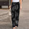 Elegant Print Joggers, Women's Cotton Linen Pants, Casual Autumn Streetwear, Comfortable Sweatpants