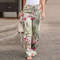 Elegant Print Joggers, Women's Cotton Linen Pants, Casual Autumn Streetwear, Comfortable Sweatpants