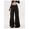 Women's High Waist Loose Fit Jeans, American Straight Leg Trousers, Multi Pocket Cargo Overalls