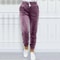 Warm Velvet Jogger Pants for Women, Solid Color, Versatile Fall and Winter Sweatpants with Drawstring