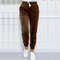 Warm Velvet Jogger Pants for Women, Solid Color, Versatile Fall and Winter Sweatpants with Drawstring