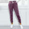 Warm Velvet Jogger Pants for Women, Solid Color, Versatile Fall and Winter Sweatpants with Drawstring