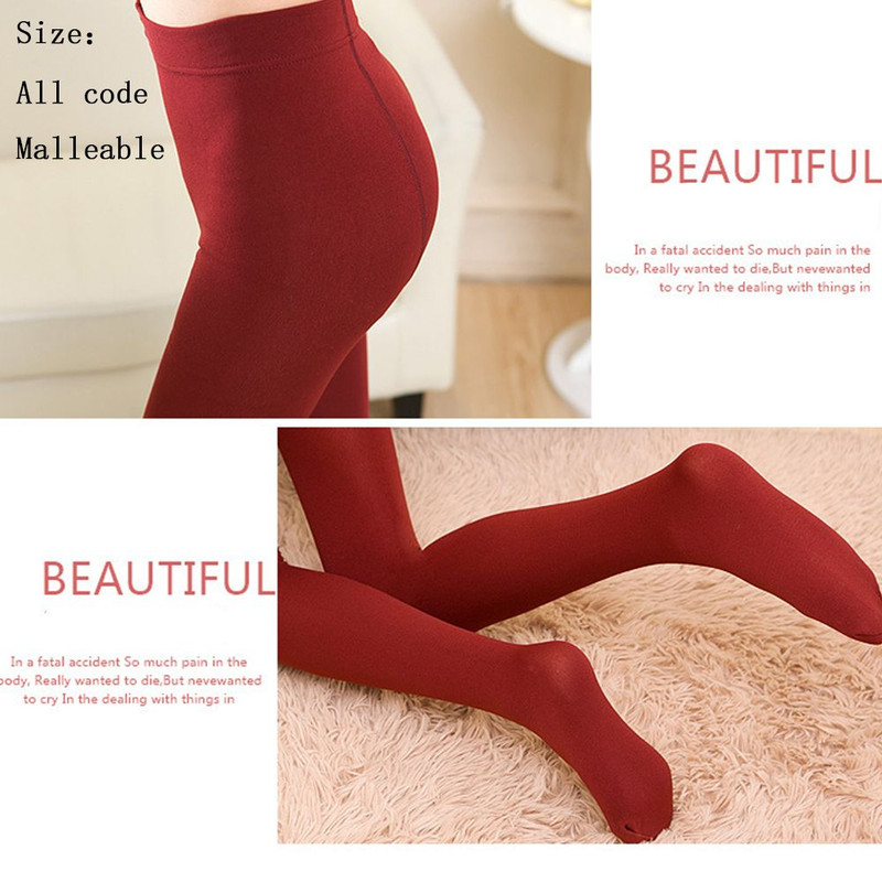Thick Thermal Fleece Leggings, Women's Winter Hosiery, Full Foot Tights, Cold Weather Accessories