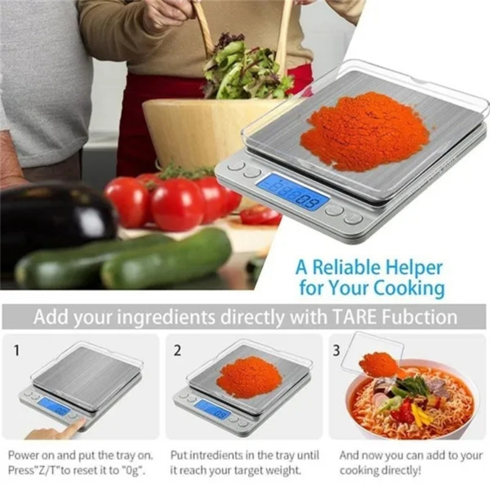 Mini Pocket Digital Kitchen Scale Precision Jewelry Electronic Balance Stainless Steel 5