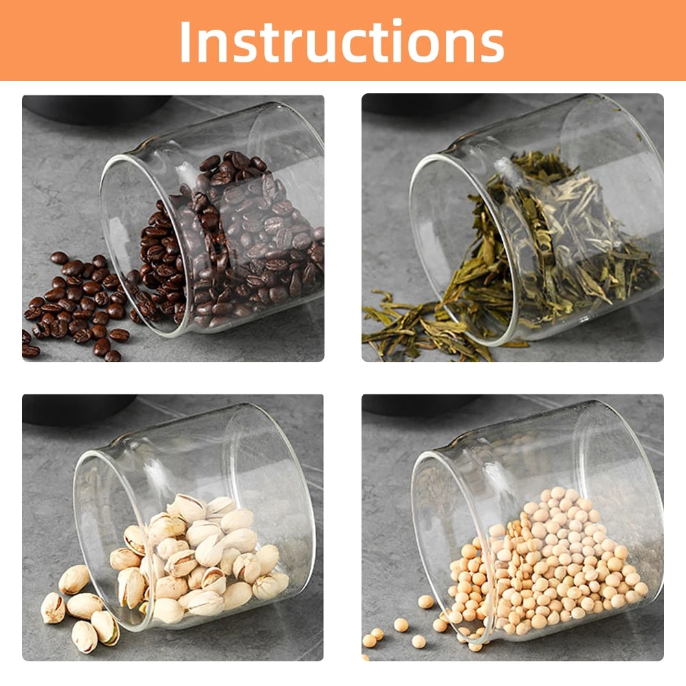 Premium Vacuum Sealed Glass Jar For Coffee Tea Food Storage 5