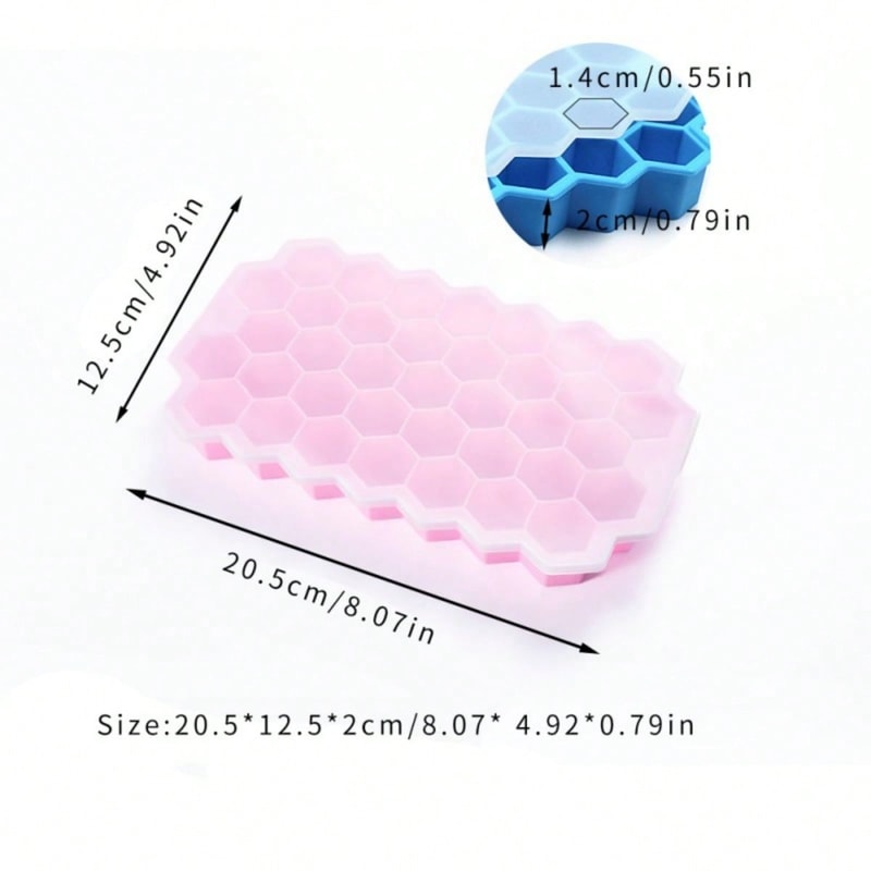 Premium Honeycomb Silicone Ice Tray With Cover Easy Release Stackable Ice Cube Mold 1