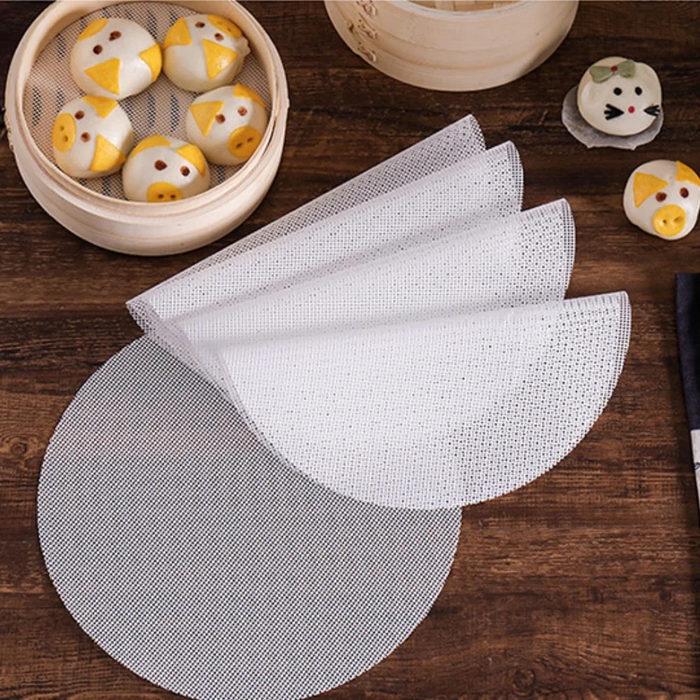 Premium Reusable Silicone Steamer Liners Non Stick Round Steaming Mat for Bamboo Steamer Cooking