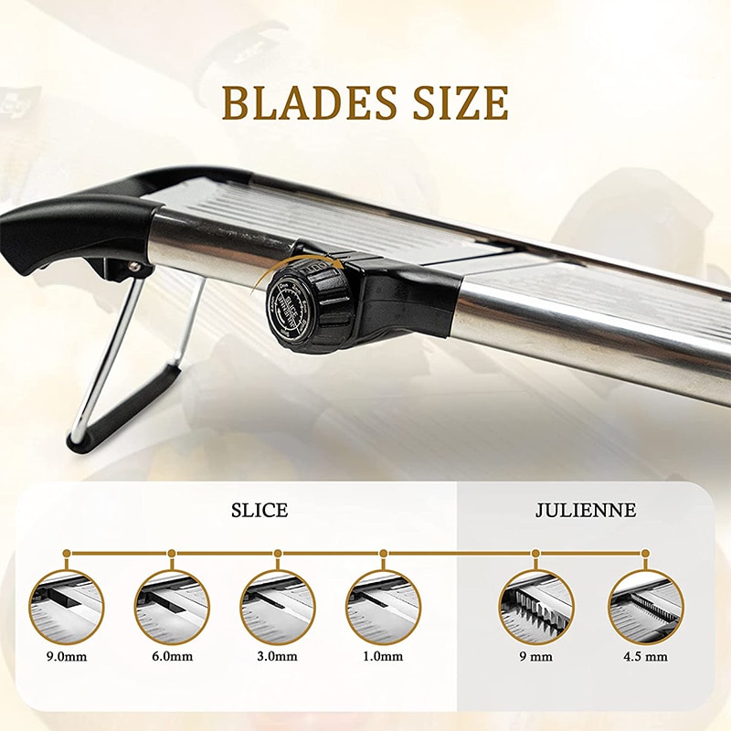 Adjustable Stainless Steel Mandoline Slicer & Vegetable Cutter with Precision Julienne Settings