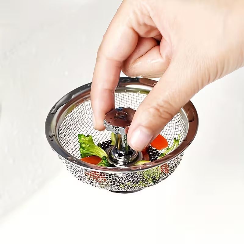 Premium Stainless Steel Kitchen Sink Strainer Dual Mesh Non Clog Drain Filter