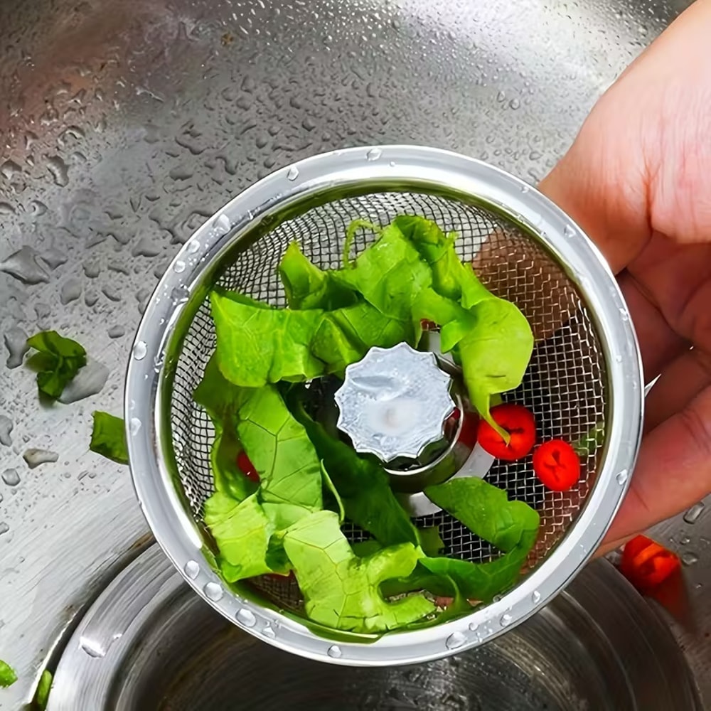 Premium Stainless Steel Kitchen Sink Strainer Dual Mesh Non Clog Drain Filter
